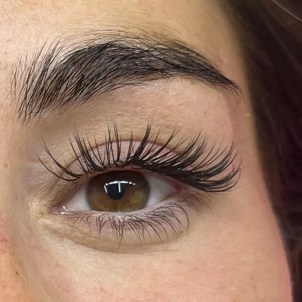 Hybrid lash extensions with a defined outer corner